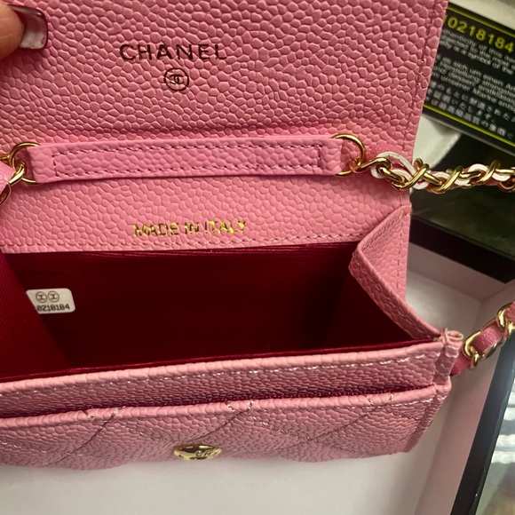 💕💝😍Chanel light Pink Quilted Mini Bag Wallet on chain - Picture 10 of 14